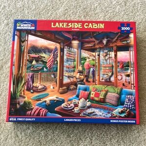 White Mountain Blue and Red Cabin Puzzle Games